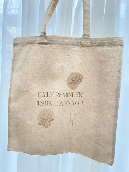 Baumwolltasche daily reminder Jesus loves you